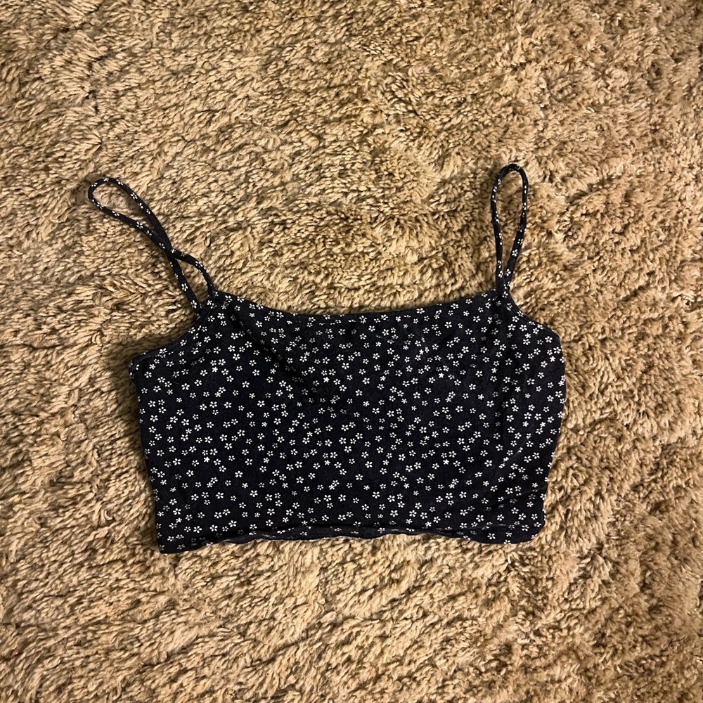 Forever 21 Blue Floral Crop Top